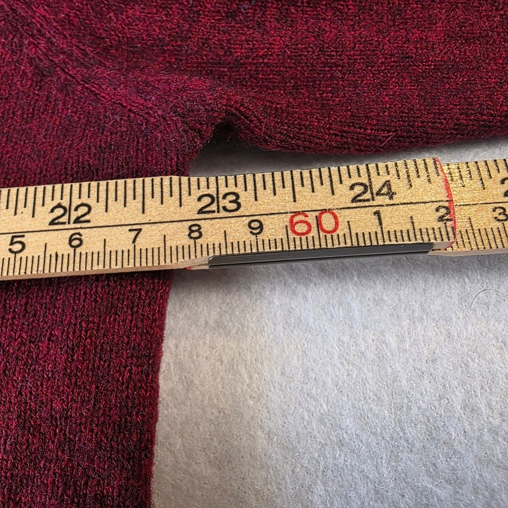 Saddlebred 1888 Mens Burgundy 100% Fine Cashmere V-Neck Sweater Size L - Picture 4 of 6